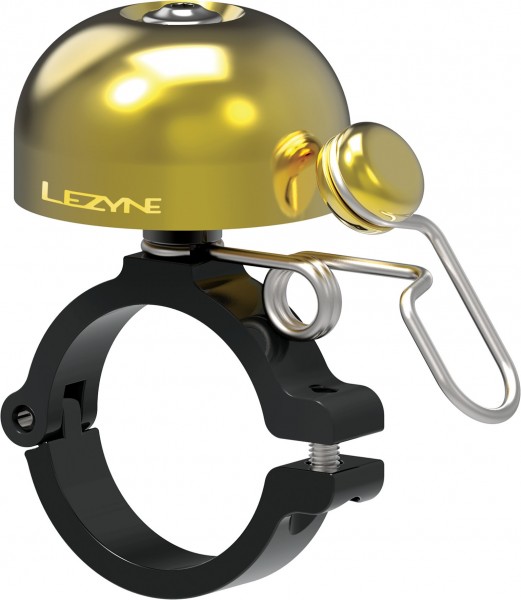 Lezyne Classic Stainless Brass Fahrradklingel Glocke Messing schwarz-gold