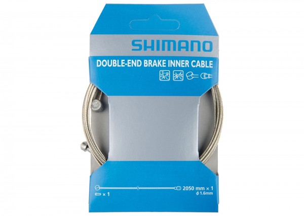 Shimano Bremszug Double-End Brake Inner Cable 1.6x2050mm Edelstahl beschichtet