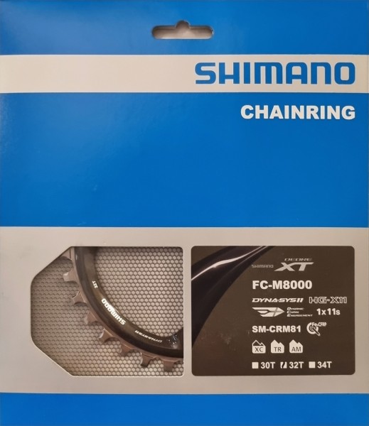 Shimano Kettenblatt XT FC-M8000-1 11-fach (SM-CRM81) 32 Zähne 4-Arm 96 mm schwarz