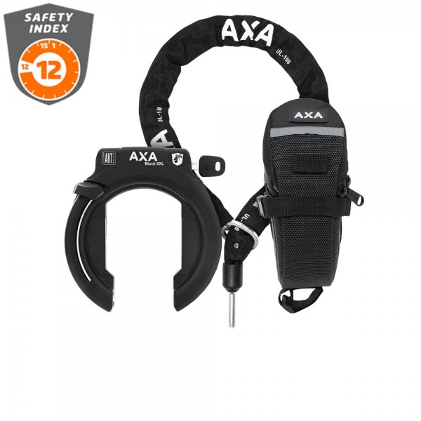 AXA Rahmenschloss Block XXL + Kette ULC 100 mit Tasche schwarz