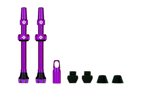 Muc Off Tubeless Valve Kit 60mm Tubeless Ventile Road MTB universal purple
