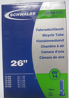 Schwalbe Schlauch AV 14 AV14 26 Zoll MTB extra light ca. 130 g
