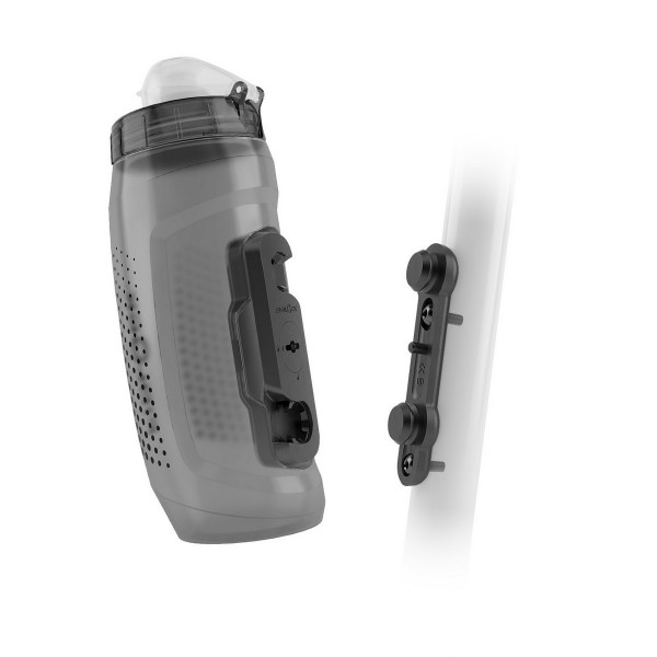 FIDLOCK TWIST Trinkflasche 590 ml mit Flaschenhaltesystem bike base smoke