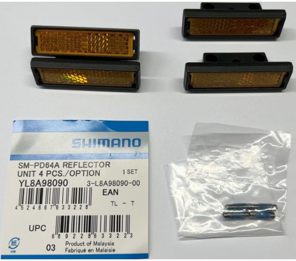 Shimano Reflektorsatz SM-PD64A für PD-MX80/PD-GR500 4 Stück incl. Befestigungsmaterial