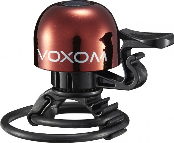 Voxom Klingel KL15 für 22,2-31,8mm Lenker O-Ring Befestigung Messing rot