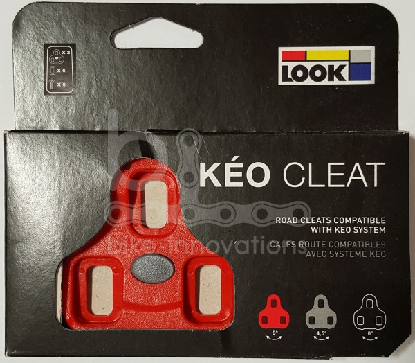 1 Paar Look KEO CLEAT Schuhplatten rot red 9° Sohlen- / Pedalplatten original