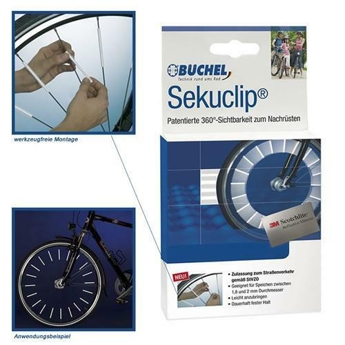 BÜCHEL Fahrrad Sekuclip 3M Speichen-Refelktoren Speichen Clip 72 Stück 80mm